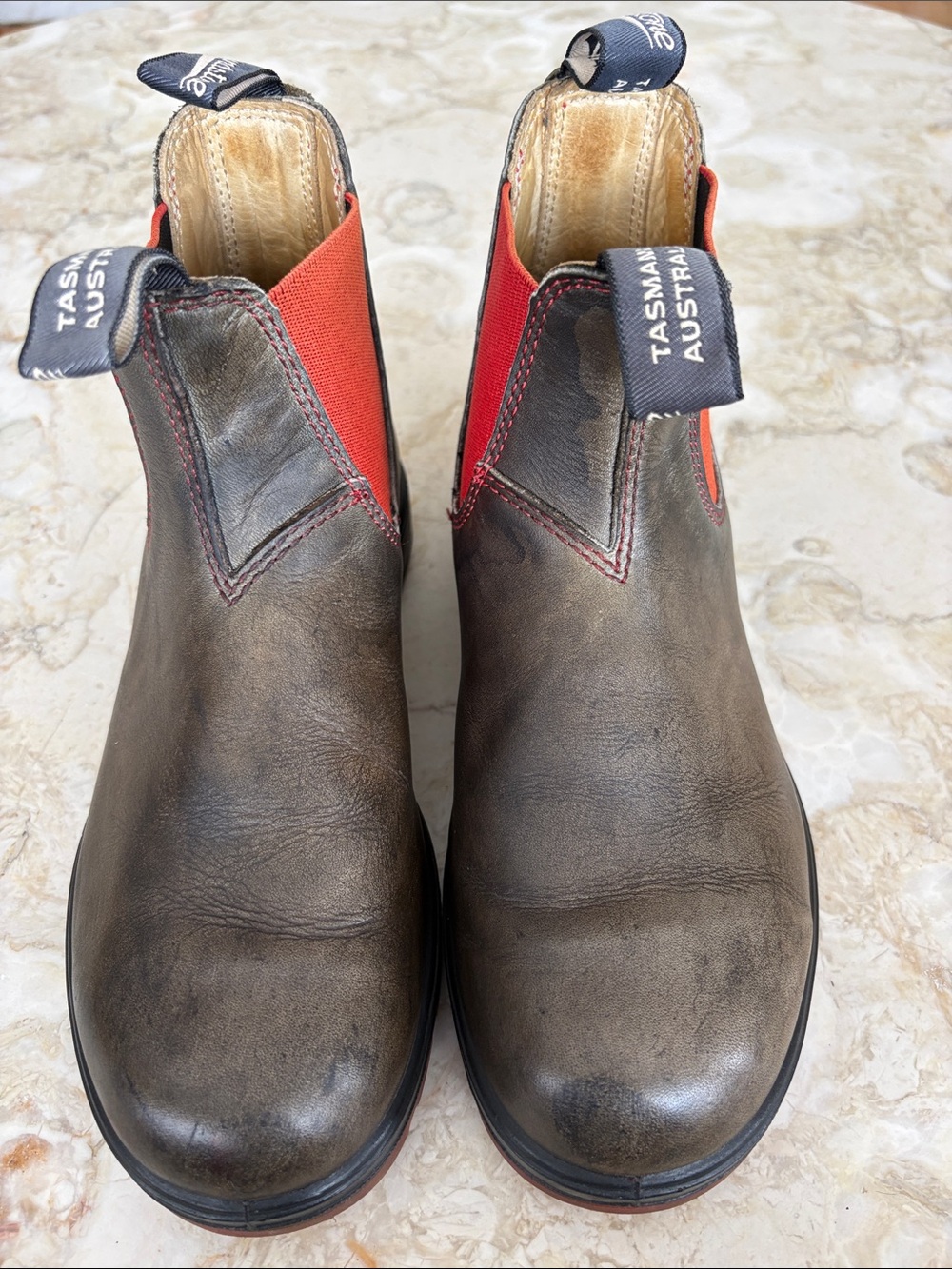 Blundstone #1316 Heritage Black Red Leather Chelsea Boots Size AU 5